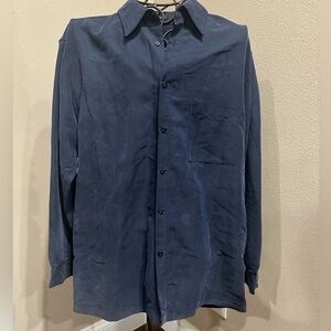 Mens Alfani navy blue button-up shirt